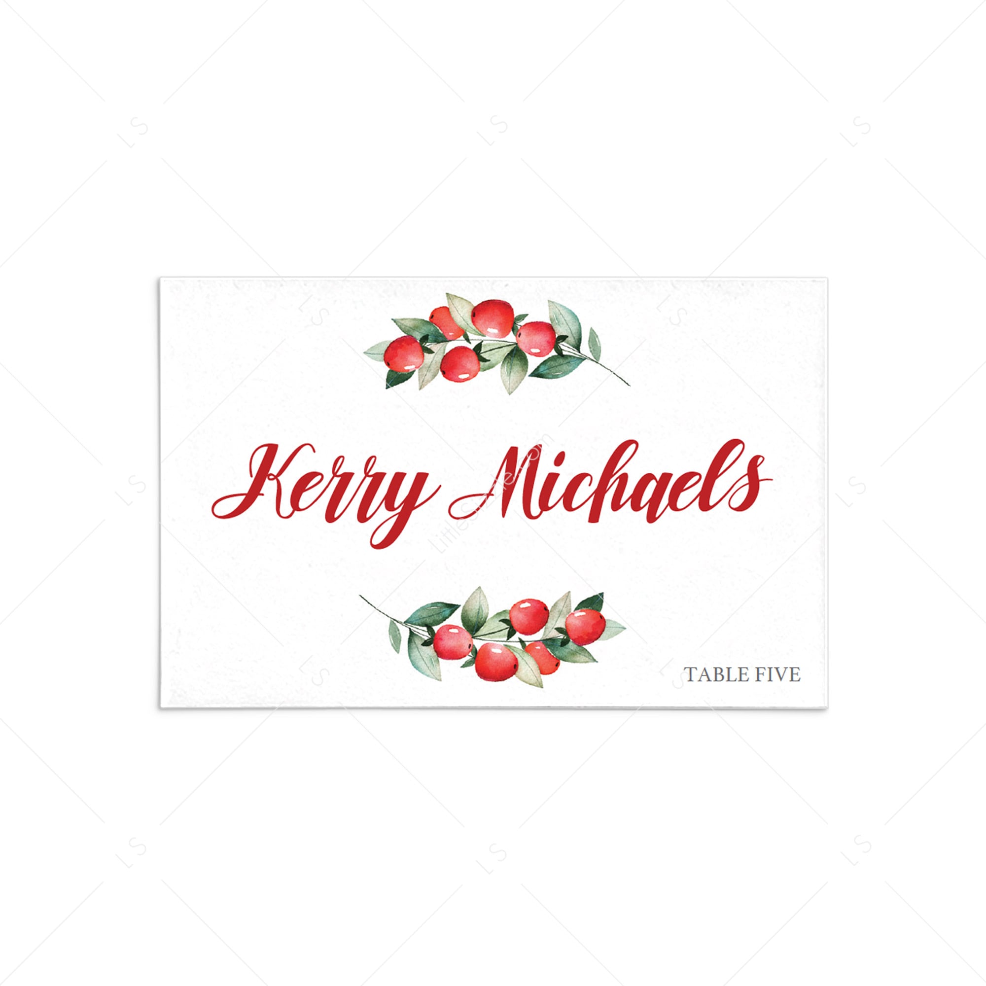 Christmas Dinner Party Place Cards Template by LittleSizzle