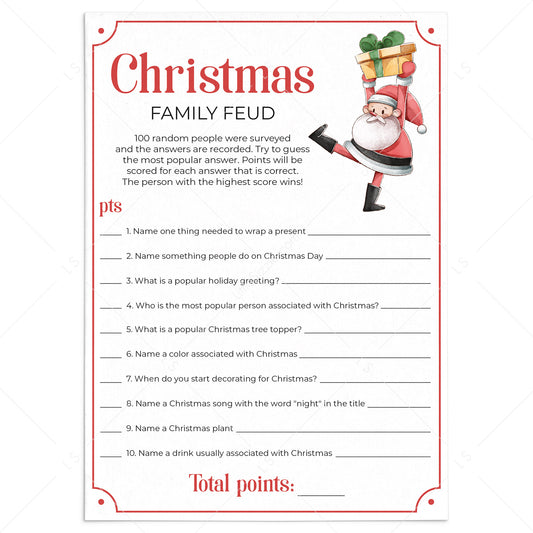 Printable Family Feud Christmas Game by LittleSizzle