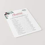 Greenery Merry Christmas Game for Family Printable