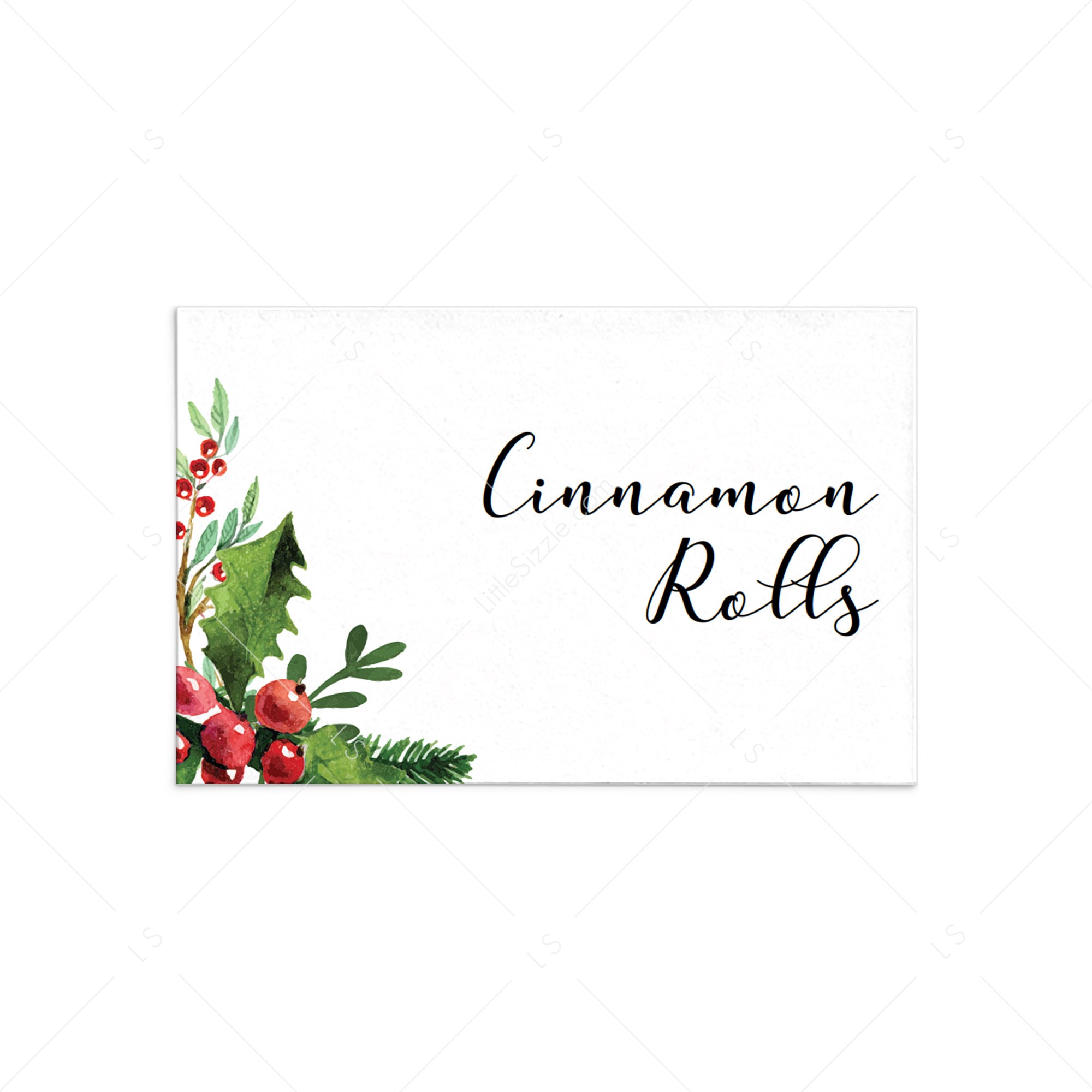 Holiday Theme Buffet Card Template by LittleSizzle