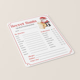 Secret Santa Questionnaire for Gift Exchange Printable