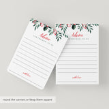 Christmas Baby Shower Advice Cards Printable