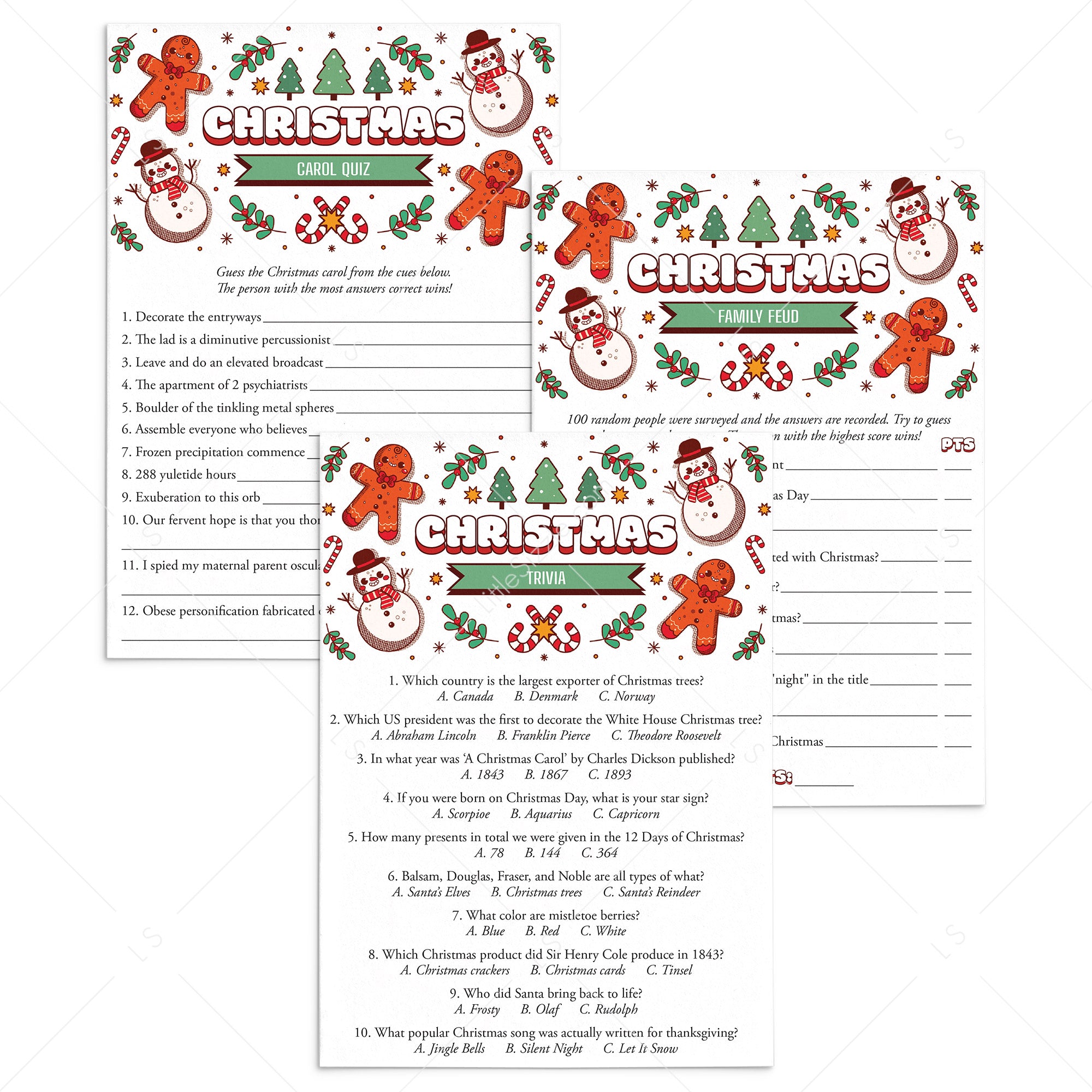 Friendsmas Party Games Bundle Printable by LittleSizzle