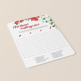 Floral Christmas Party Game Scattergories