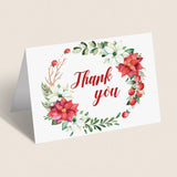 Christmas Wreath Thank You Cards Printable
