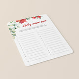 Red And Green Baby Shower Games Package Printable