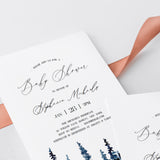 Winter Forest Baby Shower Invitation Set DIY