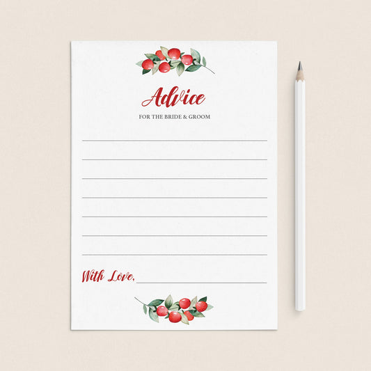 Christmas Wedding Advice Cards Printable by LittleSizzle