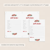 Winter Wedding Well Wishes Cards Printable