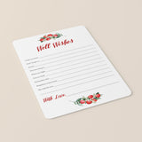 Winter Wedding Well Wishes Cards Printable