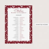 Holiday Word Scramble Game Instant Download