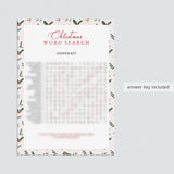 Holiday Word Search Game Instant Download