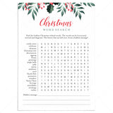 Greenery Christmas Word Search Game Printable by LittleSizzle