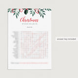 Greenery Christmas Word Search Game Printable