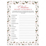 Unscramble The Christmas Words Game Printable by LittleSizzle