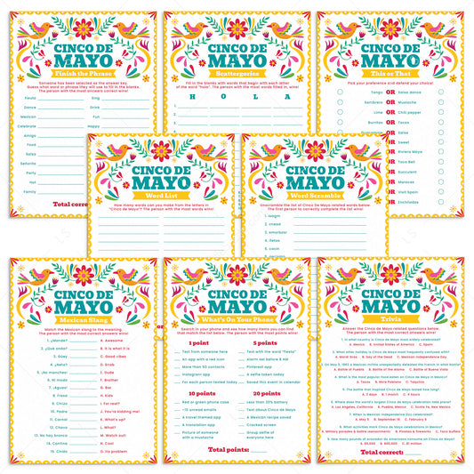 Cinco de Mayo Games for Family Printable by LittleSizzle
