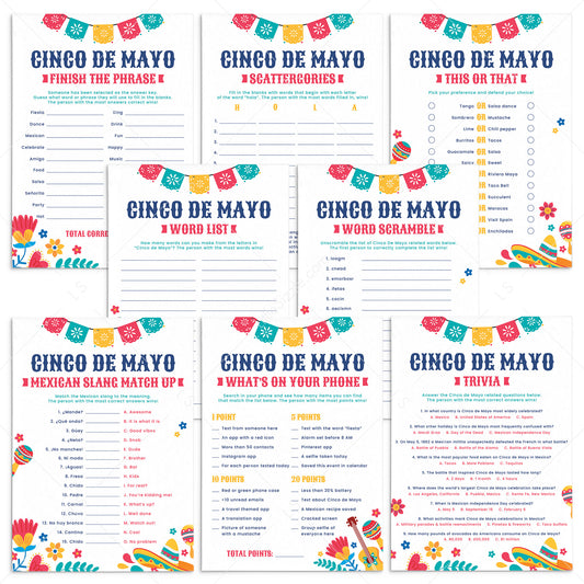 8 Cinco de Mayo Party Games Printable by LittleSizzle