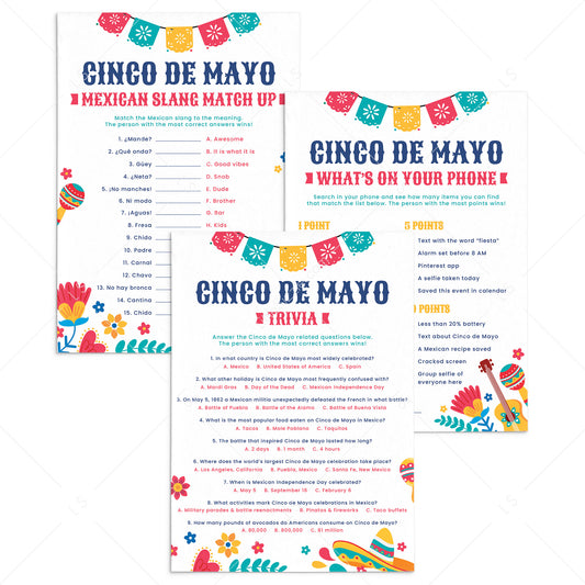 Cinco de Mayo Party Games for Adults Printable by LittleSizzle