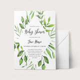 Green frame baby shower party invites DIY by LittleSizzle