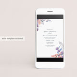 Purple Floral Baby Shower Invite DIY Template Download