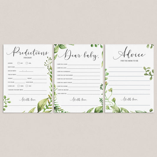 Green baby shower printable game package by LittleSizzle