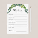 Greenery Birthday Wishes Cards For Her Printable by LittleSizzle