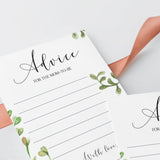 Green calligraphy baby shower advice cards for new moms by LittleSizzle