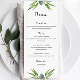 Close up of watercolor green leaves on baby shower cards by LittleSizzle