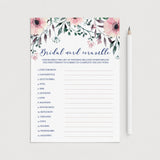Printable Bridal Word Scramble Game Cards Floral by LittleSizzle