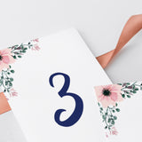 Floral Table Number Templates Instant Download