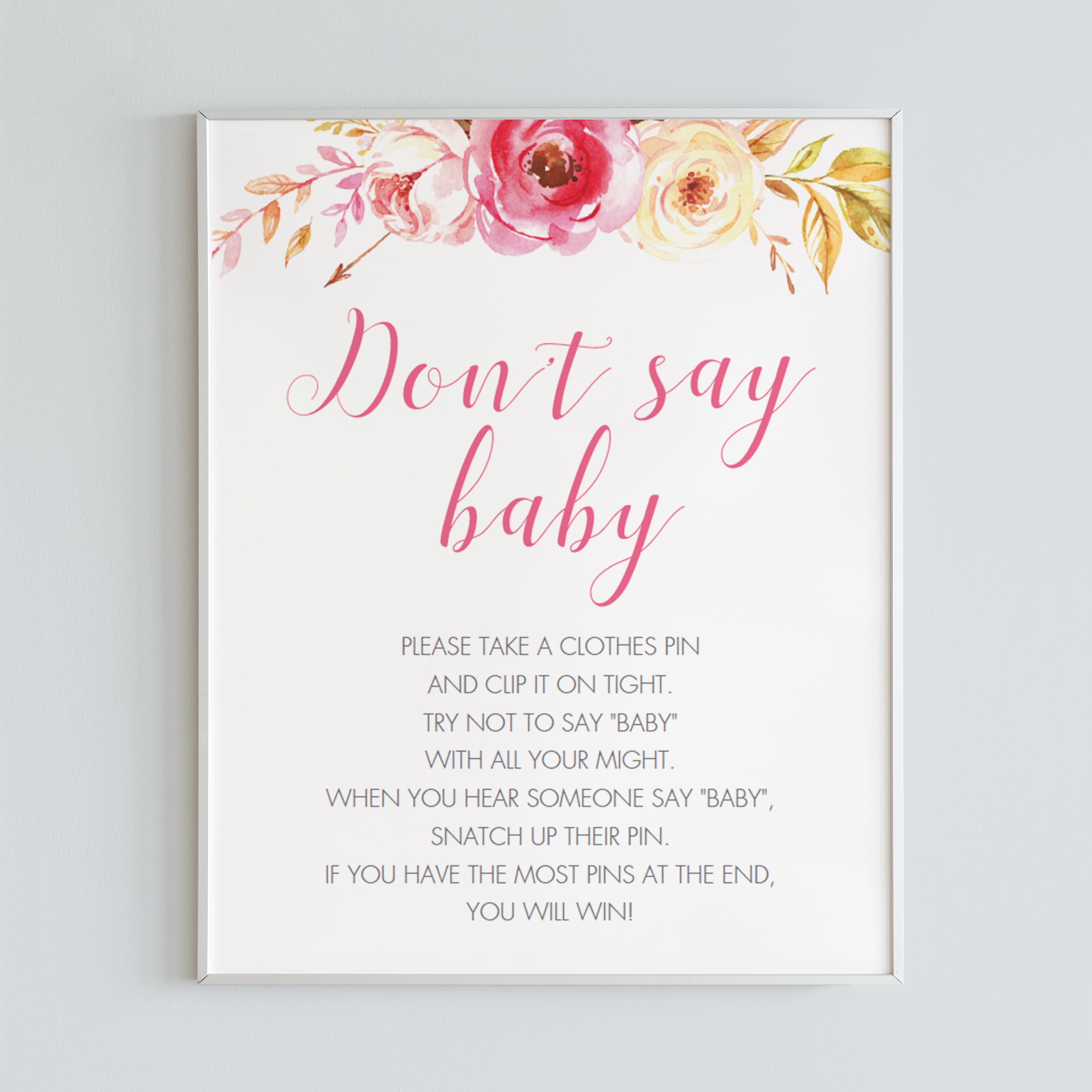 Girl baby shower games dont say baby floral by LittleSizzle