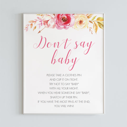 Girl baby shower games dont say baby floral by LittleSizzle