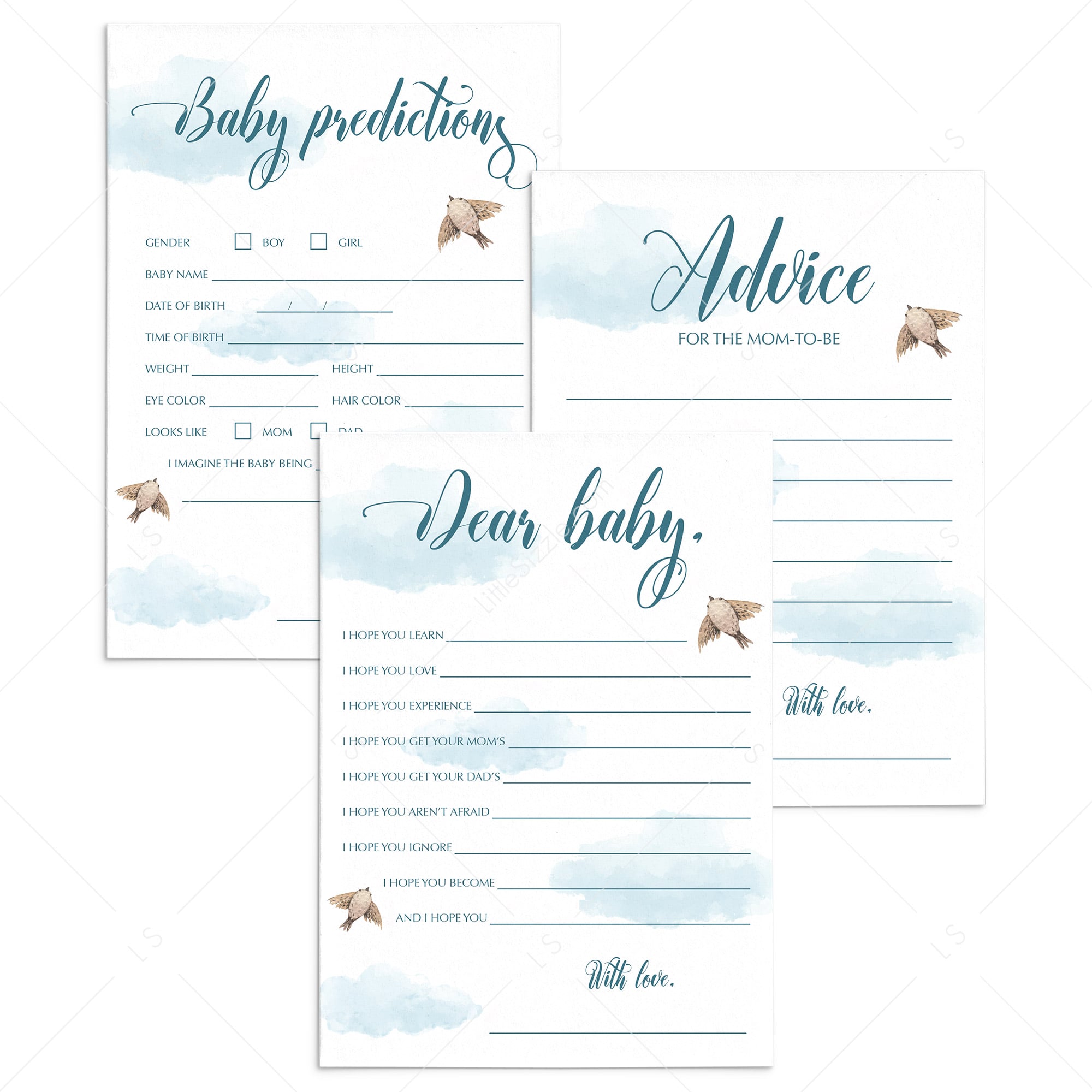 Air baby shower games printable by LittleSizzle