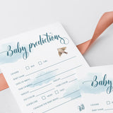 Air Balloon Baby Shower Predictions Game Card Printable