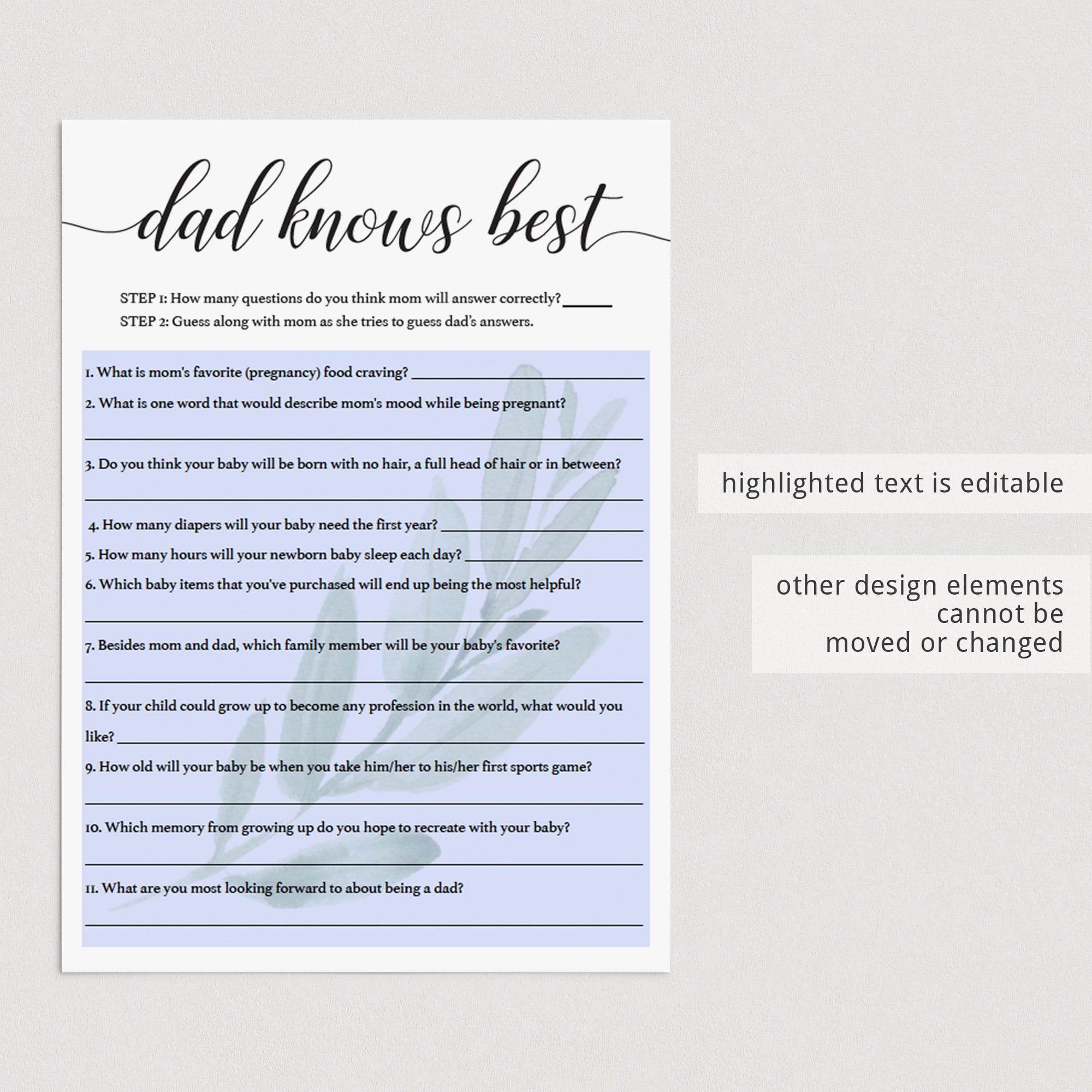 Coed baby shower game template by LittleSizzle