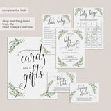 Greenery Leaf Baby Sprinkle Invitation Template