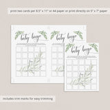 Complete Baby Bingo Game Set with Green Foliage