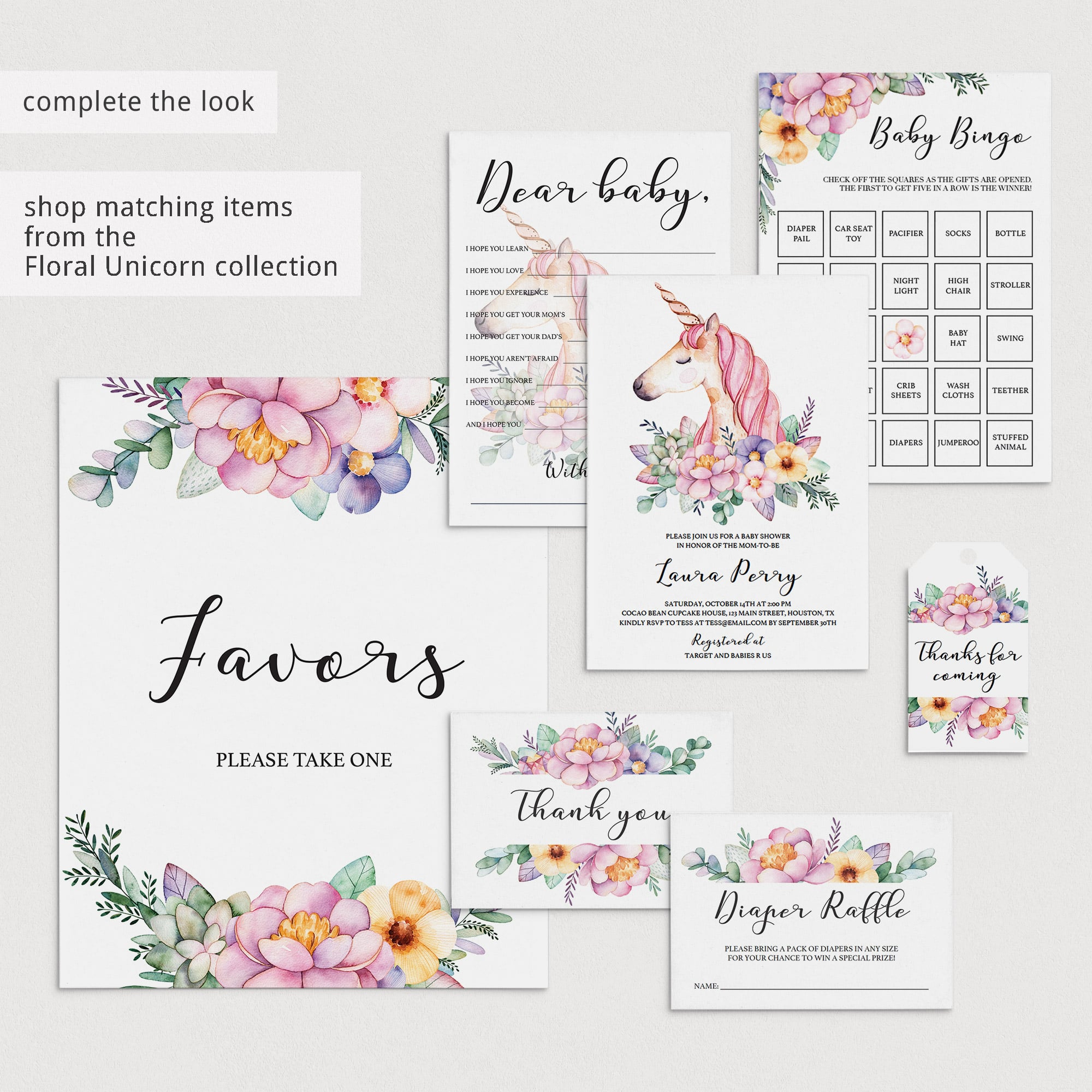 Purple flowers baby shower ideas by LittleSizzle