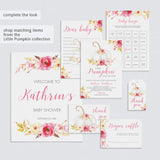 Pink Floral Pumpkin Tags Printable