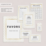 Gold polka dots baby shower ideas by LittleSizzle
