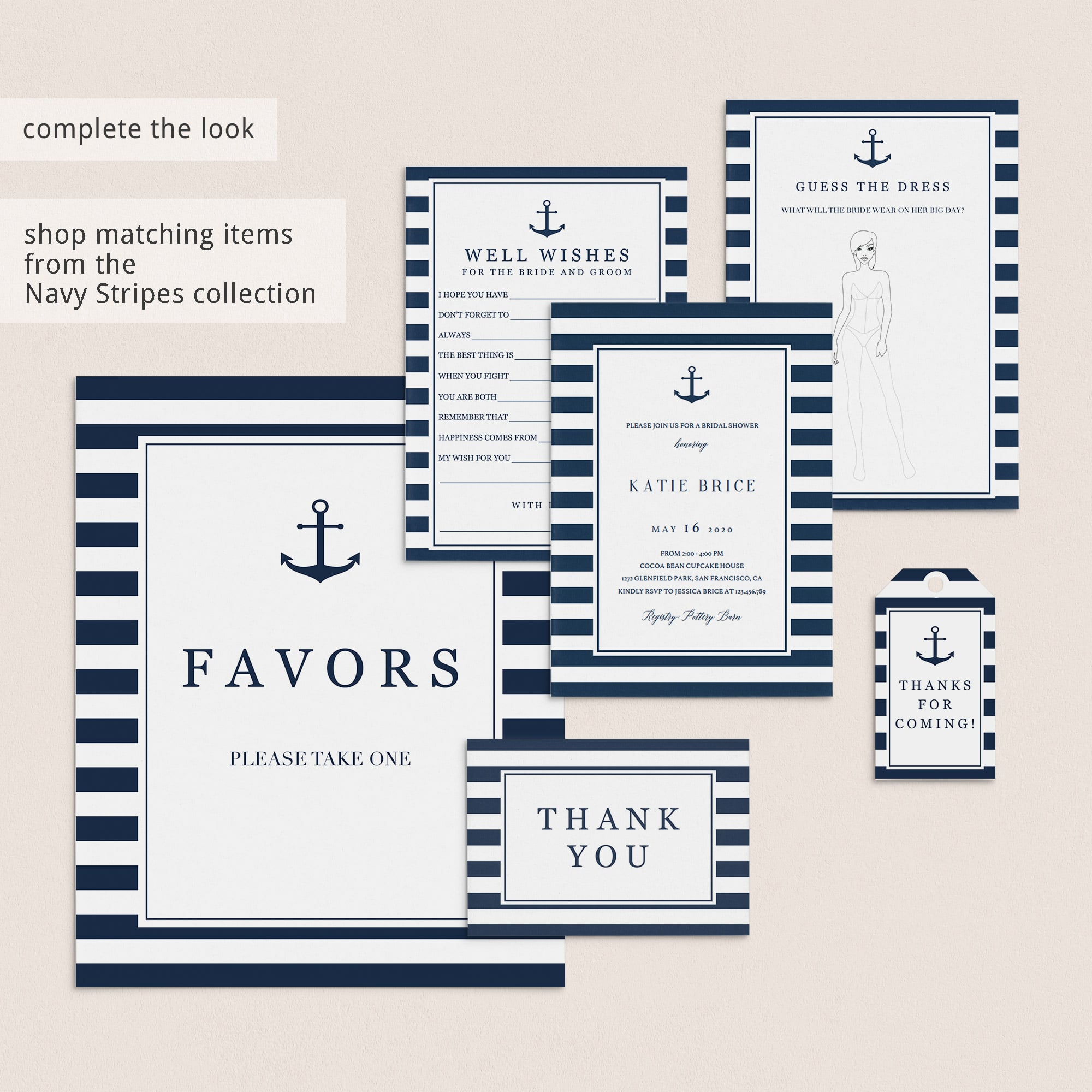blue bridal shower stationery downloads by LittleSizzle
