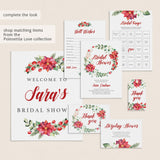 Guess Who Bride or Groom Quiz Template With Poinsettia Flowers