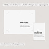 Consistency Definition Print Instant Download