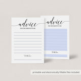 Minimal Baby Shower Advice Card Virtual & Printable Files