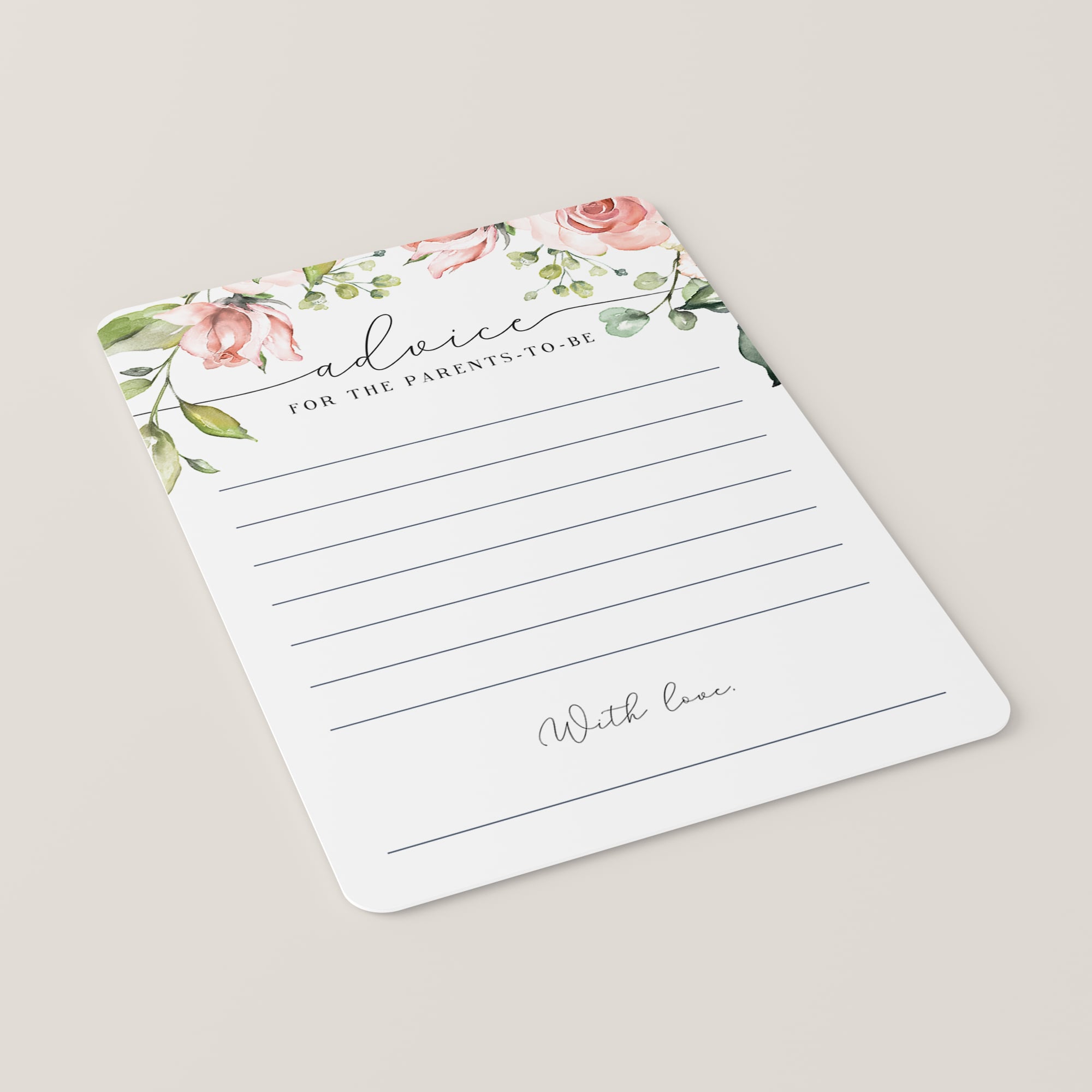 DIY baby shower advice cards pink flowers by LittleSizzle
