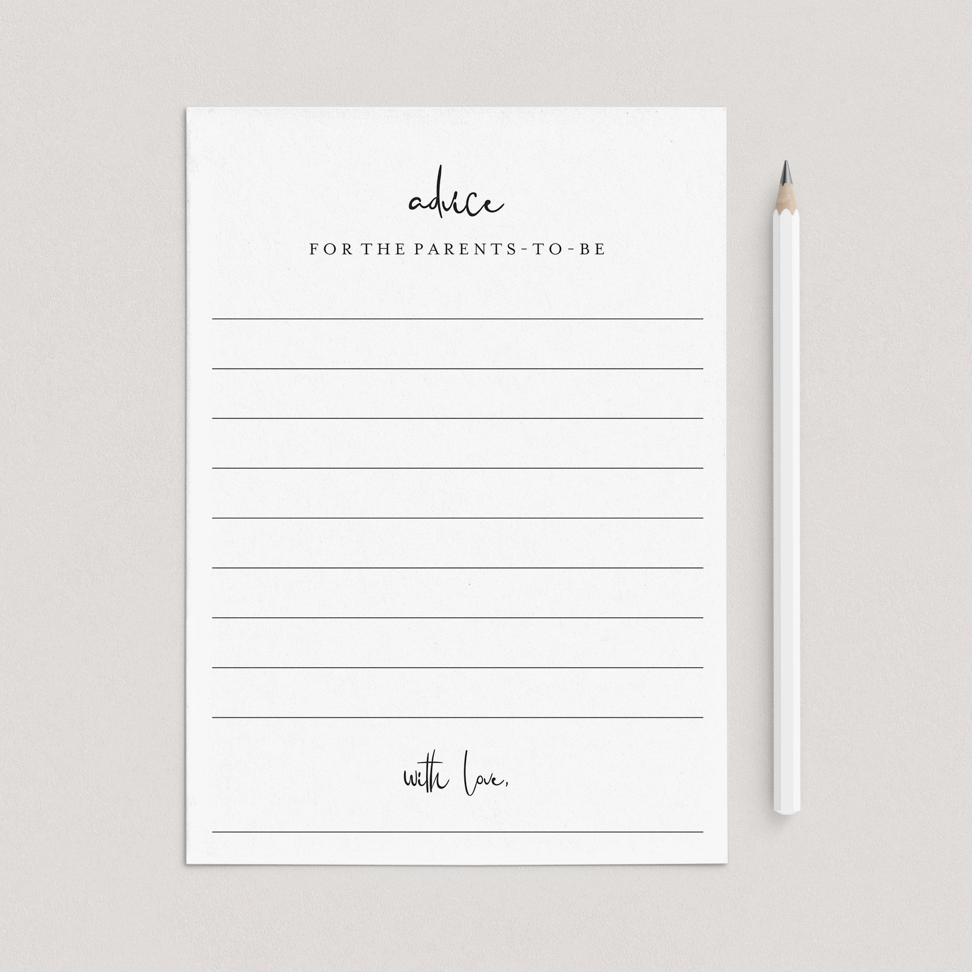 Advice For Parents To Be Cards Printable Modern Minimalist by LittleSizzle