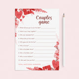 Couples Game Questions for Parties Printable by LittleSizzle