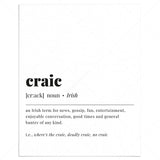 Craic Irish Definition Print Instant Download by LittleSizzle