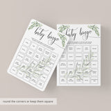 Complete Baby Bingo Game Set with Green Foliage