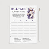 Mummy Halloween Party Game Scattergories Printable by LittleSizzle